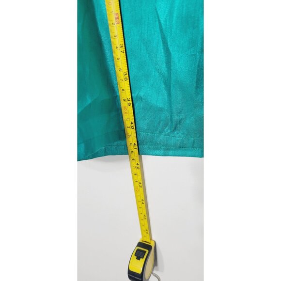 Aurelia Kurta NEW Teal Blue Gold Detailed Front Half Sleeve Tunic Open Side - Picture 10 of 12